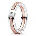 Pandora Signature Two-Tone Logo and Pavé Ring 182773C01