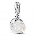 Charm Colgante Doble Rosa Blanca Floreciendo 793200C01