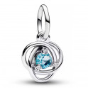 Aquamarinblauer Ewigkeitskreis-Anhänger-Charm 793125C03