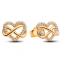 Shiny Infinity Heart Stud Earrings 262667C01