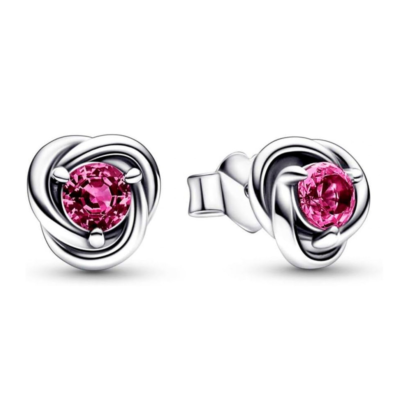 Pandora Pink/Light Earrings Circle Eternity October Stud Earrings 292334C05