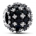 Charm rond brillant en pavé noir 792630C04