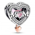 Charm Maman et Coeur en Filigrane Bicolore 782653C01