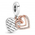 Double Intertwined Hearts Pendant Charm 781062C01