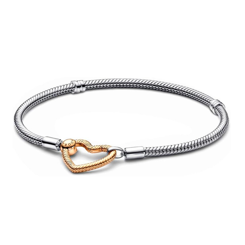 Pandora Bracciali Bracciale Pandora Moments con catena a serpente e chiusura a cuore 569539C00