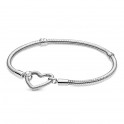 Bracelet chaîne serpent Pandora Moments avec boucle cœur 599539C00