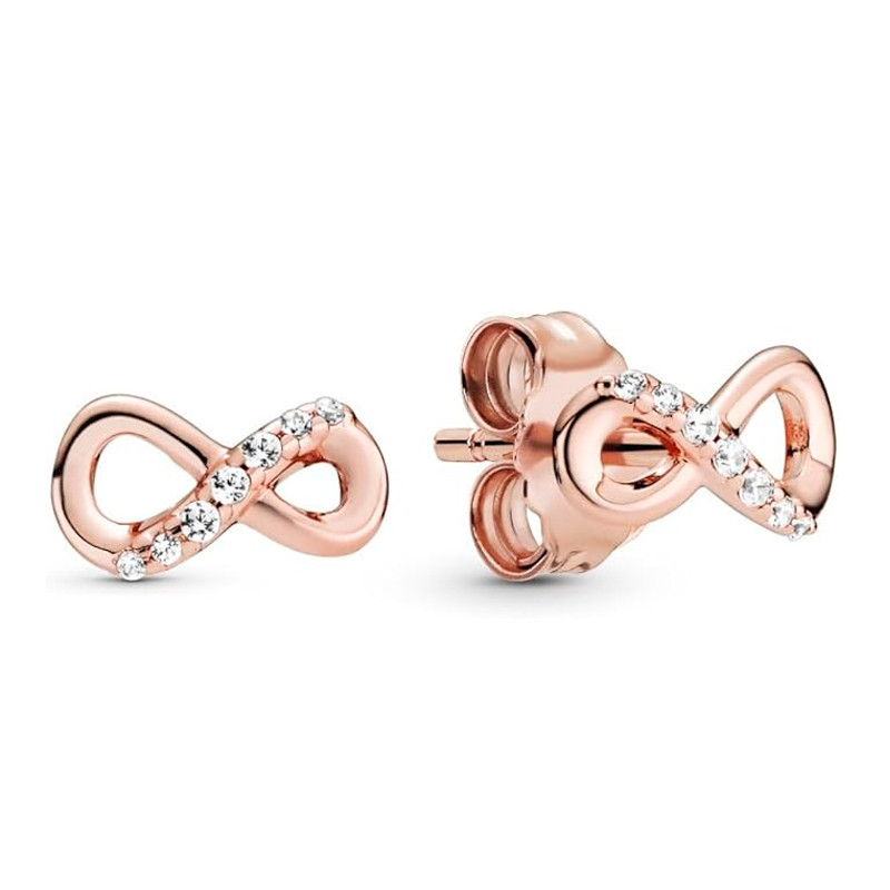 Pandora Pendientes de Botón Infinito Brillante 288820C01