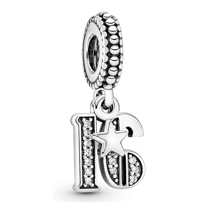 Pandora Charms Ciondolo pendente in argento sterling 16 anni d'amore 797261CZ