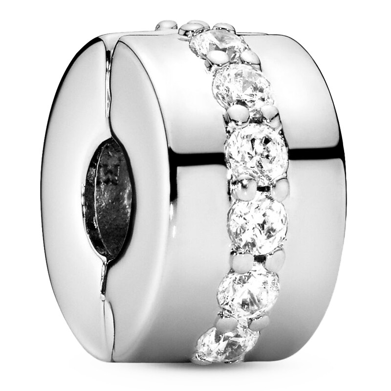 Pandora Charms Ciondolo con clip a fila lucida trasparente 791972CZ