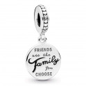 Friends Are Family sterling silver pendant charm 798124EN16