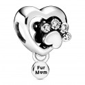 Shiny Heart and Paw Print Charm 798873C01