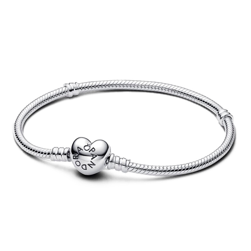 Pandora Bracciali Bracciale Moments a catena Snake con chiusura a cuore 59071916
