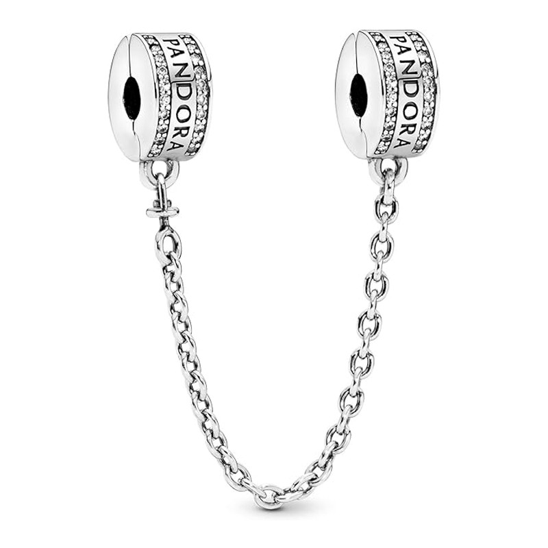Pandora Silver Bracelets Logo Safety Chain 792057Cz-5