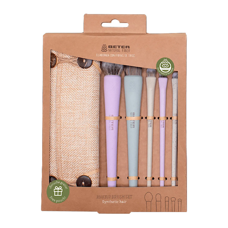 Beter Estuches de maquillaje Kit brochas y pinceles Natural Fiber