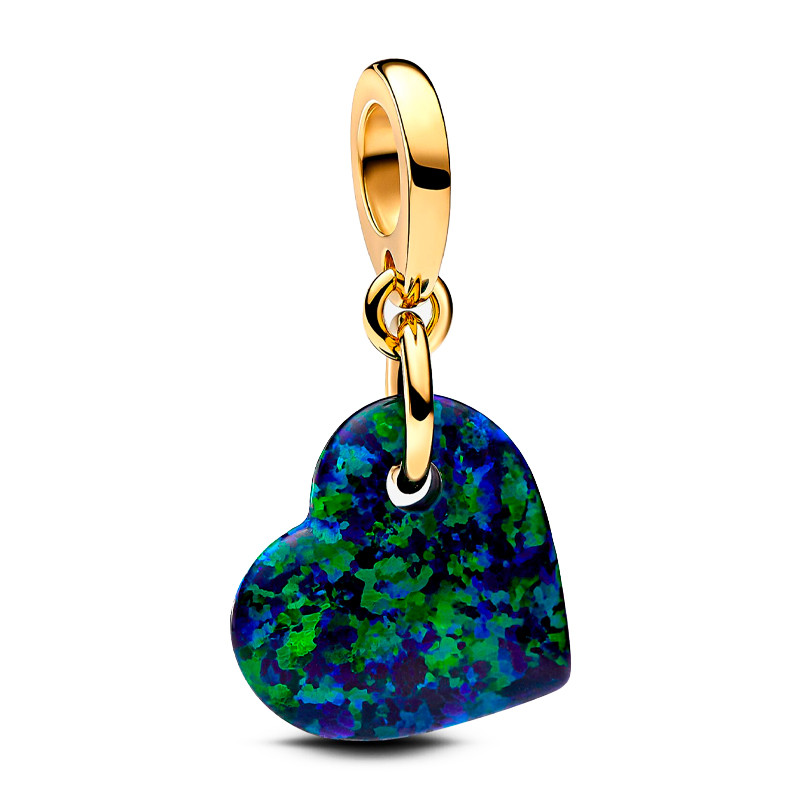 Pandora Charms Ciondolo pendente a cuore verde opalescente 763348C01