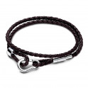 Pandora Moments Bracelet in Brown Double Braided Leather 593338C01