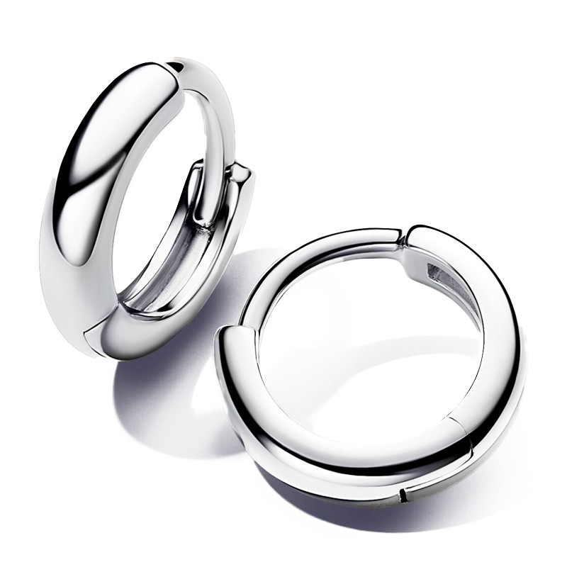 Pandora Silver Earrings Hug Round Hoop Earrings 293286C00