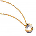 Organic Shape Circle Necklace in Pavé and Freshwater Cultured Pearl 363303C01