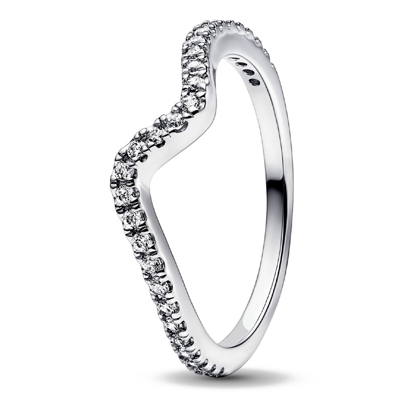 Pandora Silver Rings Shiny Wave Ring 192539C01