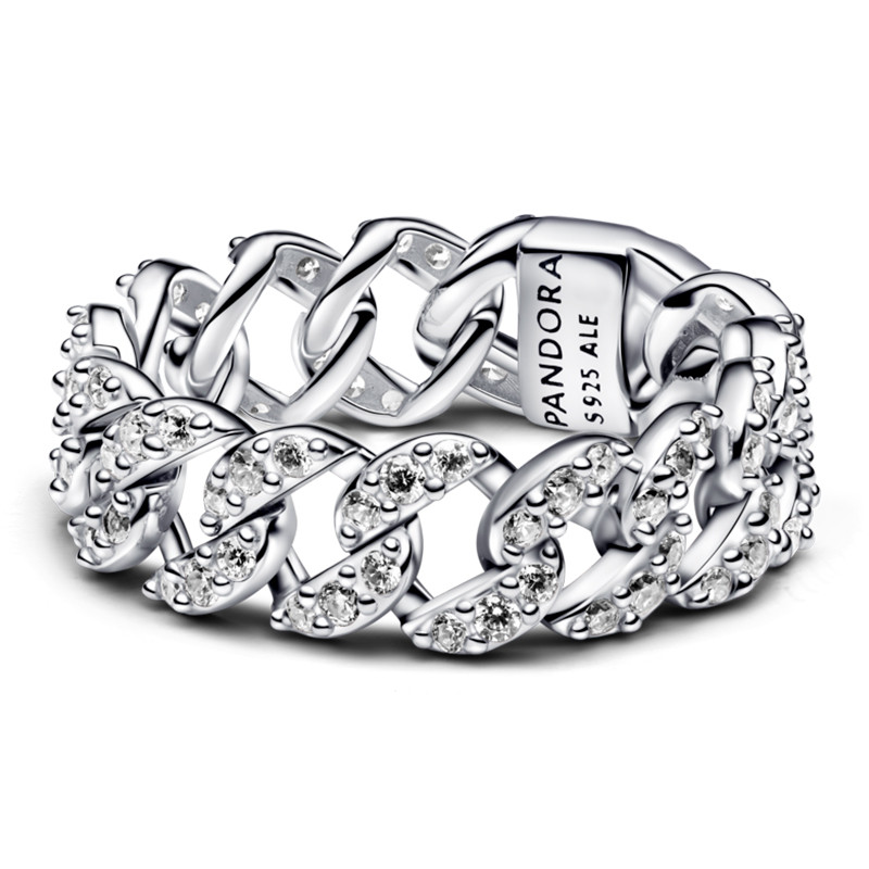 Pandora Anillo Cadena Cubana en Pavé 193557C01