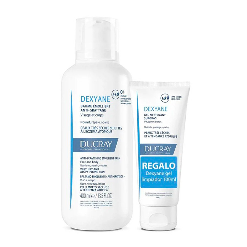 Ducray Trattamenti Viso Set Balsamo + Gel Detergente Dexyane