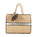 BEACH BASKET BAG WITH ANIMAL PRINT DETAILS