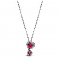 Collana con cuori Halo rossi 393658C01