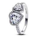 Sparkling Halo Hearts Ring 193659C01