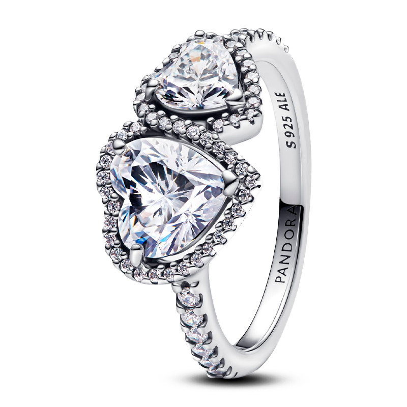 Pandora Ringe Glänzender Halo-Herzen-Ring 193659C01