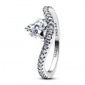 Wavy Heart Ring in Pavé 193661C01