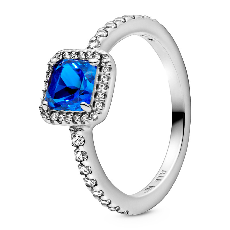 Pandora Silver/Blue Rings Sterling Ring Timeless Elegance 198863C02