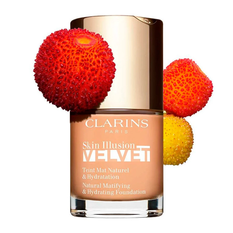 Clarins 107C Fluid Base Skin Illusion Velvet Makeup Matte Finish Serum