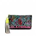 NYLON MAKEUP BAG WITH FLORAL PRINT AND FLUORESCENT DETAILS