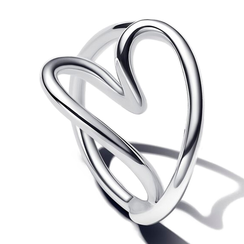 Pandora Silver Rings Organic Shaped Heart Ring 193288C00