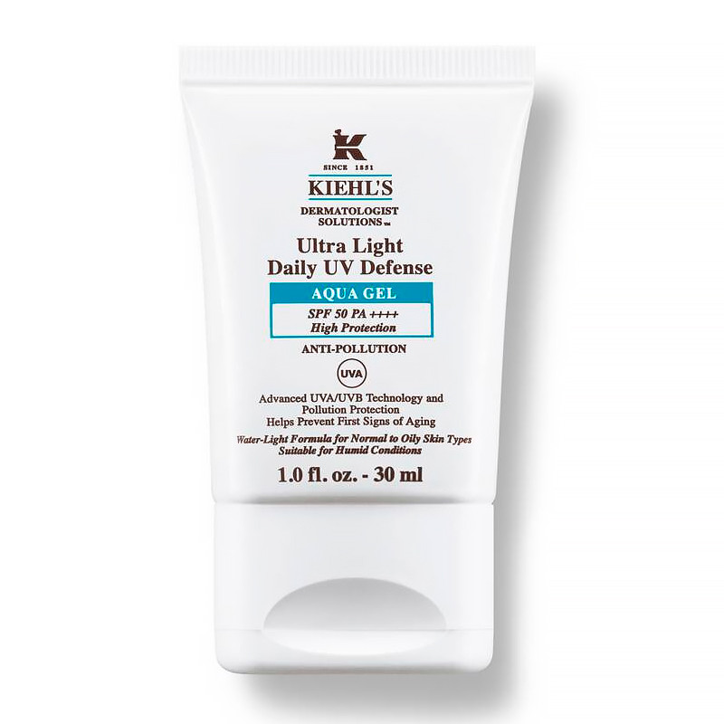 Kiehl's Light Face Sunscreen Ultra Daily Uv Defense Aqua Gel Spf 50 Pa ++++ Sunscreen For Oily Skin