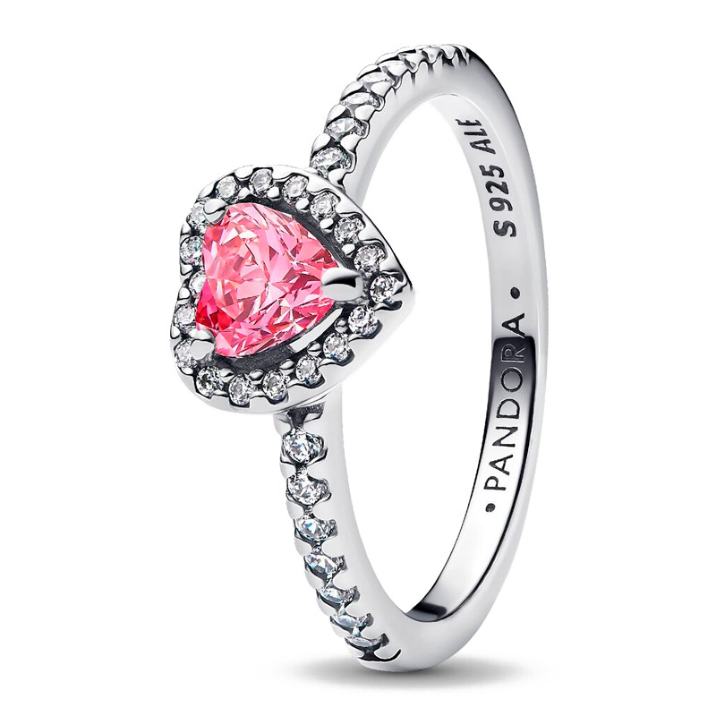 Pandora Pink Rings Raised Heart Ring 198421C03