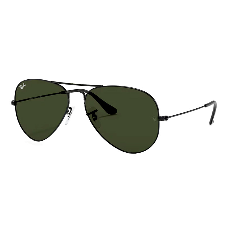 Ray-Ban Unisex Sunglass Aviator Classic - Frame color: Black, Lens color: G-15 Green