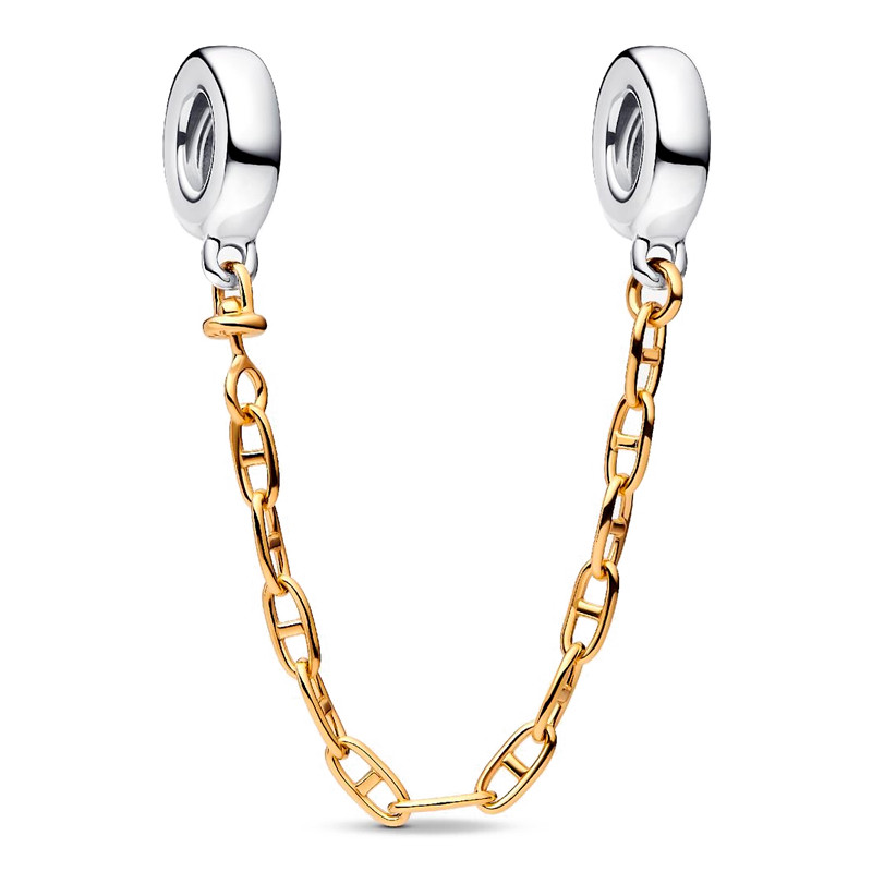 Pandora Silver/Gold/Golden Charms Extended Safety Chain 763904C00